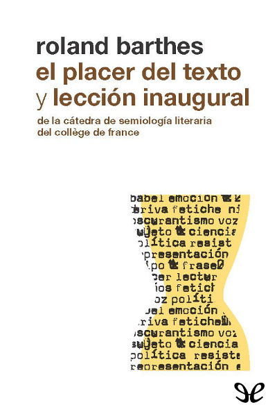 descargar libro El placer del texto y Lección inaugural