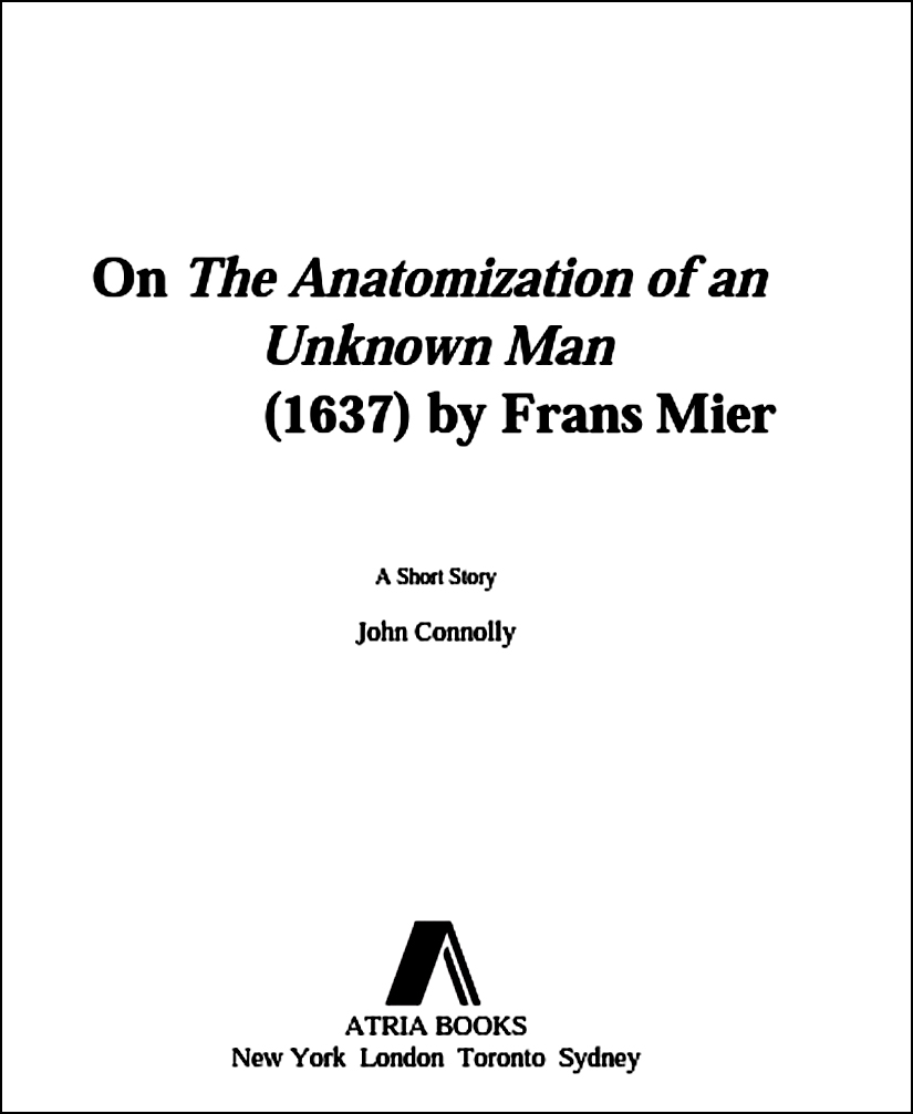 descargar libro On the Anatomization of an Unknown Man (1637) by Frans Mier