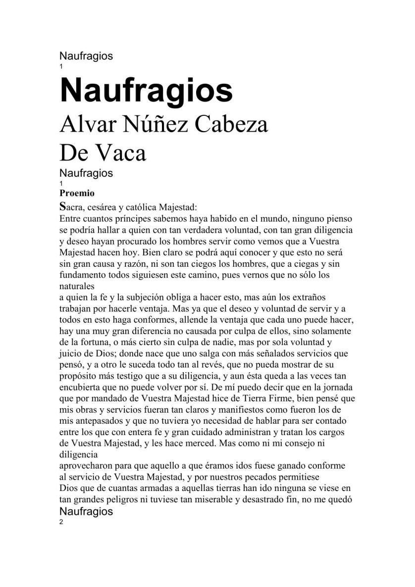 libro gratis Alvar Nunez Cabeza de Vaca