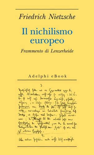 descargar libro Il nichilismo europeo. Frammento di Lenzerheide