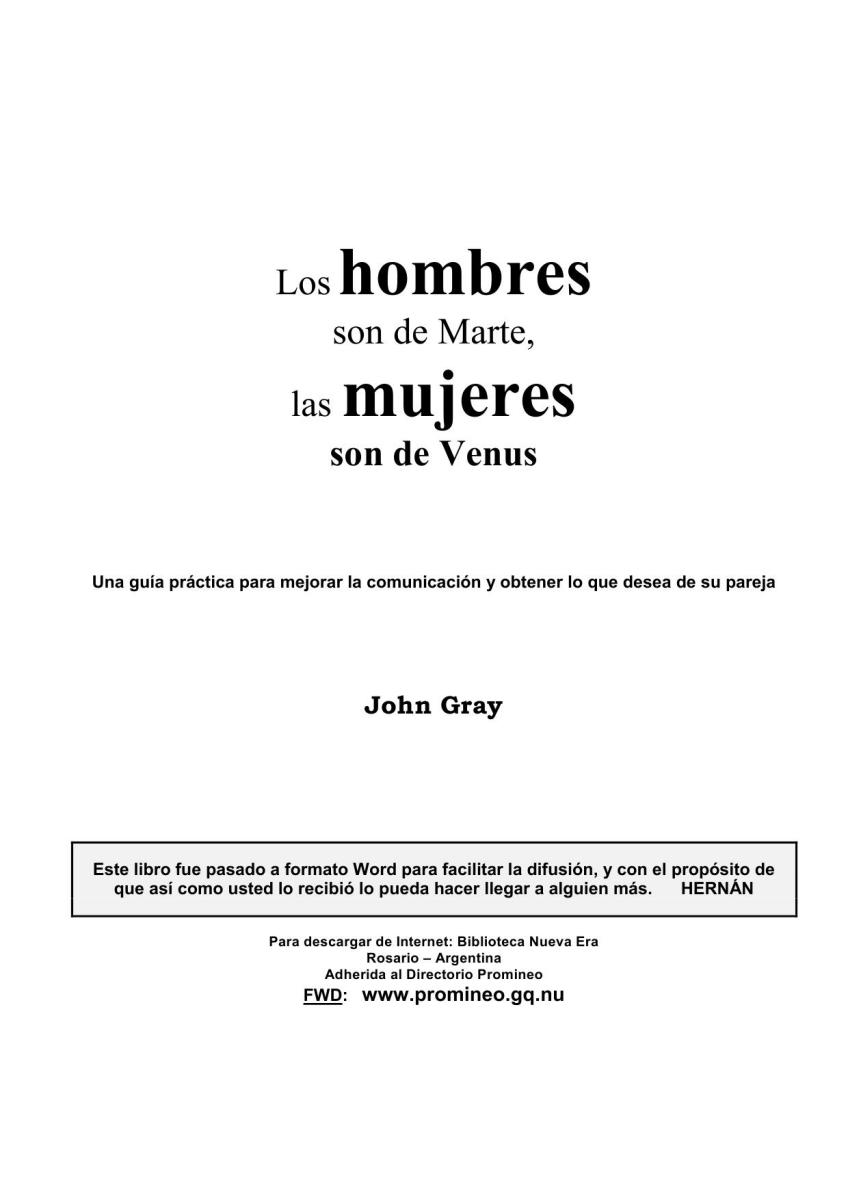 descargar libro Los hombres son de Marte, las mujeres so